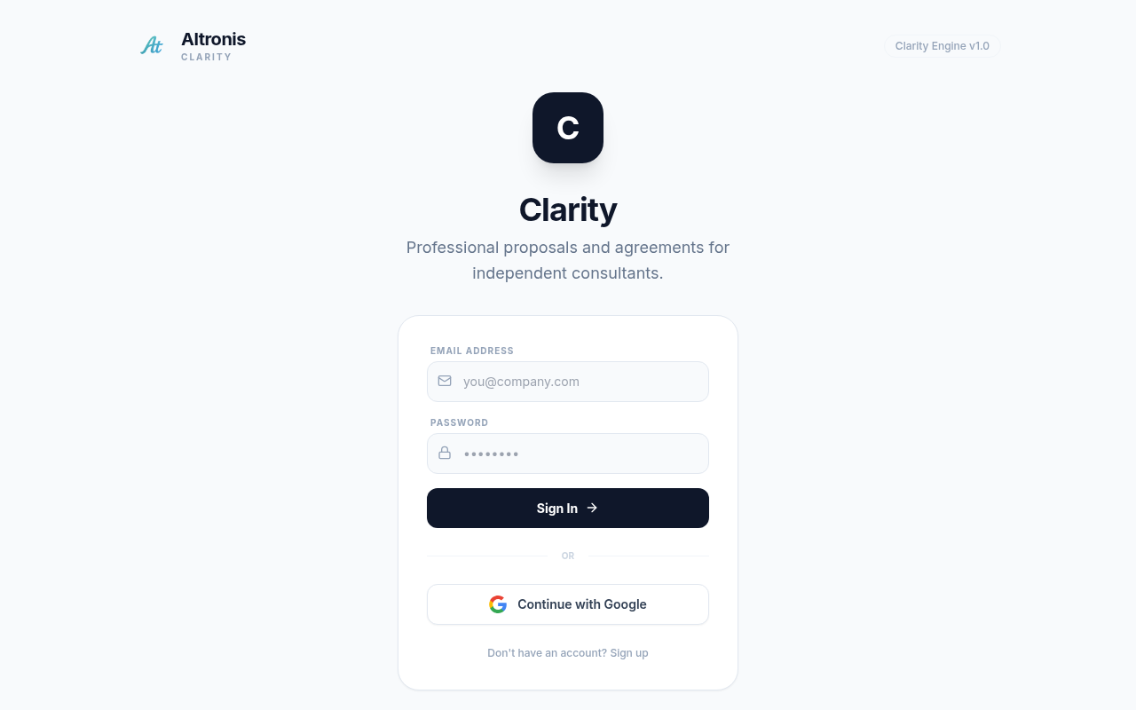 Clarity - コンサルティング提案書プラットフォーム